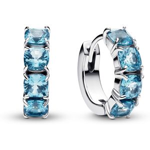 Pandora Kruhové strieborné náušnice s modrými kryštálmi Timeless 293851C01 Pandora Kruhové strieborné náušnice s modrými kryštálmi Timeless 293851C01
