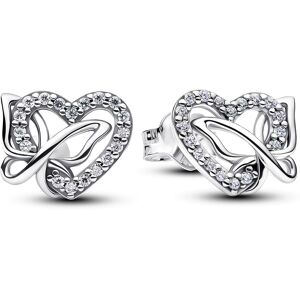 Pandora Strieborné náušnice Srdce s motýľom 294476C01 Pandora Strieborné náušnice Srdce s motýľom 294476C01
