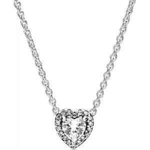Pandora Strieborný náhrdelník s trblietavým srdiečkom Timeless 398425C01-45 Pandora Strieborný náhrdelník s trblietavým srdiečkom Timeless 398425C01-45