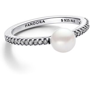 Pandora Blyštivý strieborný prsteň s pravou perlou Timeless 193158C01 52 mm Pandora Blyštivý strieborný prsteň s pravou perlou Timeless 193158C01 52 mm