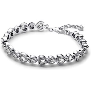 Pandora Strieborný srdiečkový náramok so zirkónmi Timeless 593655C01 20 cm Pandora Strieborný srdiečkový náramok so zirkónmi Timeless 593655C01 20 cm