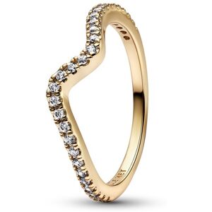 Pandora Vlnitý pozlátený prsteň s kubickými zirkónmi Timeless Shine 162539C01 50 mm Pandora Vlnitý pozlátený prsteň s kubickými zirkónmi Timeless Shine 162539C01 50 mm