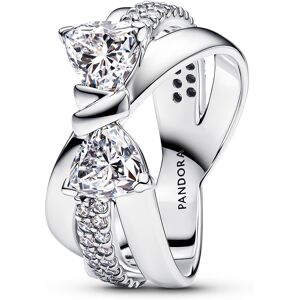 Pandora Výrazný strieborný prsteň Trblietavá mašlička Timeless 193553C01 52 mm Pandora Výrazný strieborný prsteň Trblietavá mašlička Timeless 193553C01 52 mm