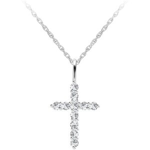 Preciosa Dizajnový strieborný náhrdelník Tender Cross s kubickou zirkóniou Preciosa 5332 00 Preciosa Dizajnový strieborný náhrdelník Tender Cross s kubickou zirkóniou Preciosa 5332 00