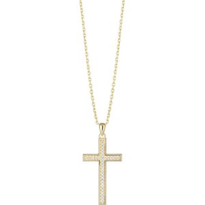 Preciosa Pozlátený náhrdelník s kubickou zirkóniou Preciosa Cross Candy 5407Y00 Preciosa Pozlátený náhrdelník s kubickou zirkóniou Preciosa Cross Candy 5407Y00