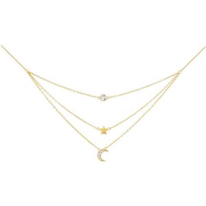 Preciosa Trojitý pozlátený náhrdelník s kubickou zirkóniou Moon Star 5362Y00 Preciosa Trojitý pozlátený náhrdelník s kubickou zirkóniou Moon Star 5362Y00