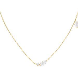 Rosefield Elegantný oceľový náhrdelník s kryštálmi JNMSG-J1306 Rosefield Elegantný oceľový náhrdelník s kryštálmi JNMSG-J1306