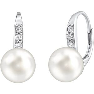 Silvego Strieborné náušnice s bielou perlou Swarovski ® Crystals LPSER0639 Silvego Strieborné náušnice s bielou perlou Swarovski ® Crystals LPSER0639