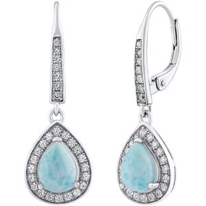 Silvego Strieborné náušnice BRISA s pravým Larimarom a Brilliance Zirconia JJJ1141ELR Silvego Strieborné náušnice BRISA s pravým Larimarom a Brilliance Zirconia JJJ1141ELR
