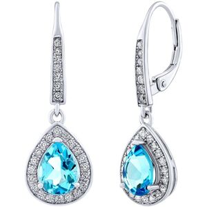 Silvego Strieborné náušnice BRISA so Swiss Blue Topazom a Brilliance Zirconia JJJ1141ETS Silvego Strieborné náušnice BRISA so Swiss Blue Topazom a Brilliance Zirconia JJJ1141ETS