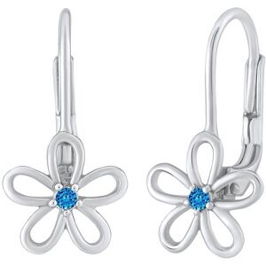 Silvego Strieborné náušnice - kvet s modrým Swarovski ® zirkón SILVEGOB31857SB Silvego Strieborné náušnice - kvet s modrým Swarovski ® zirkón SILVEGOB31857SB
