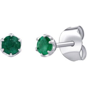 Silvego Strieborné náušnice kôstky s prírodným smaragdom 4mm JJJ1032EER Silvego Strieborné náušnice kôstky s prírodným smaragdom 4mm JJJ1032EER