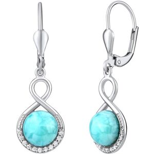 Silvego Strieborné náušnice s prírodným Larimar JST14710LR Silvego Strieborné náušnice s prírodným Larimar JST14710LR