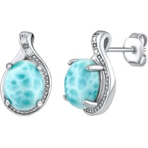 Silvego Strieborné náušnice s prírodným Larimar JST14811LR Silvego Strieborné náušnice s prírodným Larimar JST14811LR