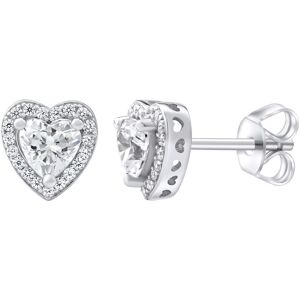 Silvego Strieborné náušnice srdce sa Swarovski ® Zirconia MWE02140 Silvego Strieborné náušnice srdce sa Swarovski ® Zirconia MWE02140