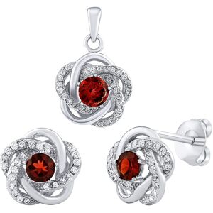 Silvego Strieborný set šperkov ROSALYN s granátmi a Brilliance Zirconia JJJS0088GA (náušnice, prívesok) Silvego Strieborný set šperkov ROSALYN s granátmi a Brilliance Zirconia JJJS0088GA (náušnice, prívesok)
