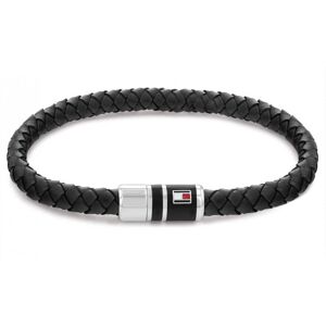 Tommy Hilfiger Čierny kožený náramok s oceľovým zapínaním 2790293 Tommy Hilfiger Čierny kožený náramok s oceľovým zapínaním 2790293