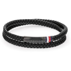 Tommy Hilfiger Čierny kožený náramok s oceľovým zapínaním 2790552 Tommy Hilfiger Čierny kožený náramok s oceľovým zapínaním 2790552