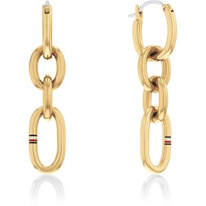 Tommy Hilfiger Moderné pozlátené náušnice Contrast Link Chain 2780786 Tommy Hilfiger Moderné pozlátené náušnice Contrast Link Chain 2780786