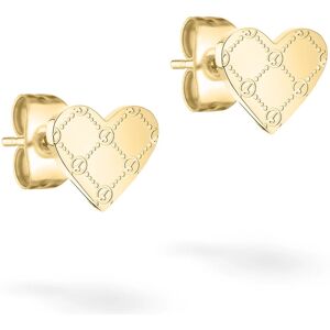 Tamaris Srdiečkové pozlátené náušnice z ocele Logomania Heart TJ-0532-E-08 Tamaris Srdiečkové pozlátené náušnice z ocele Logomania Heart TJ-0532-E-08