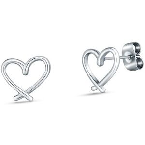 Vuch Minimalistické oceľové náušnice Srdiečka Emery Silver Vuch Minimalistické oceľové náušnice Srdiečka Emery Silver