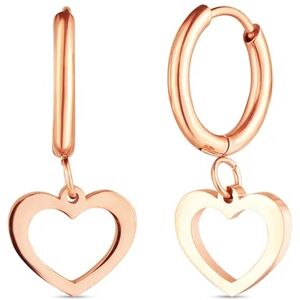 Vuch Srdiečkové kruhové náušnice z pozlátenej ocele Glimmer Rose Gold Vuch Srdiečkové kruhové náušnice z pozlátenej ocele Glimmer Rose Gold