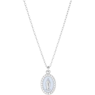 Amen Strieborný dámsky náhrdelník Panna Marie Sacred CLMISMBB (retiazka, prívesok) Amen Strieborný dámsky náhrdelník Panna Marie Sacred CLMISMBB (retiazka, prívesok)