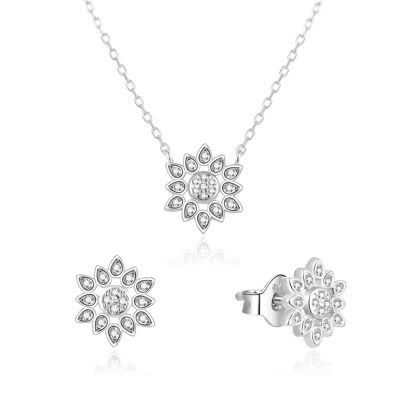 Beneto Set strieborných šperkov so zirkónmi Kvetina AGSET239L (náhrdelník, náušnice) Beneto Set strieborných šperkov so zirkónmi Kvetina AGSET239L (náhrdelník, náušnice)