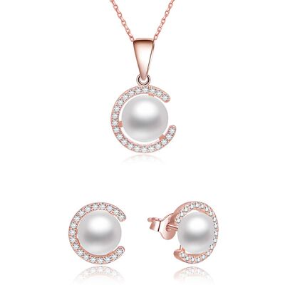 Beneto Pozlátený set šperkov s pravými perlami AGSET285P-ROSE (náušnice, retiazka, prívesok) Beneto Pozlátený set šperkov s pravými perlami AGSET285P-ROSE (náušnice, retiazka, prívesok)