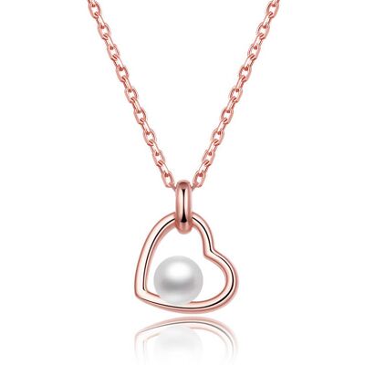 Beneto Pozlátený strieborný náhrdelník s riečnou perlou AGS1230 / 47P-ROSE Beneto Pozlátený strieborný náhrdelník s riečnou perlou AGS1230 / 47P-ROSE
