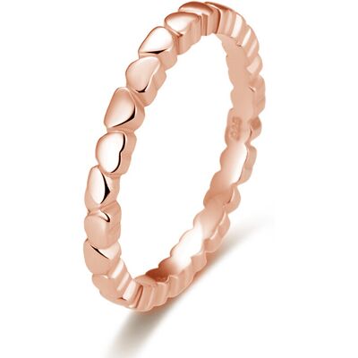 Beneto Pozlátený strieborný prsteň so srdiečkami AGG344-ROSE 56 mm Beneto Pozlátený strieborný prsteň so srdiečkami AGG344-ROSE 56 mm