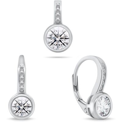 Brilio Silver Elegantný strieborný set šperkov so zirkónmi SET201W (prívesok, náušnice) Brilio Silver Elegantný strieborný set šperkov so zirkónmi SET201W (prívesok, náušnice)