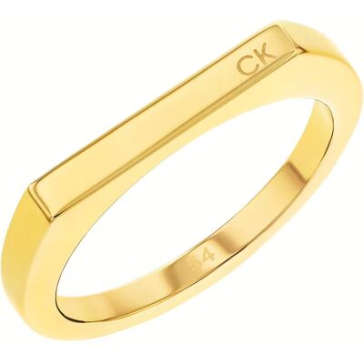 Calvin Klein Nadčasový pozlátený prsteň Faceted 35000188 54 mm Calvin Klein Nadčasový pozlátený prsteň Faceted 35000188 54 mm