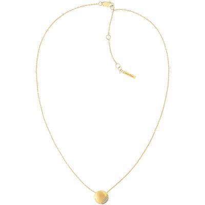 Calvin Klein Slušivý pozlátený náhrdelník s kryštálmi Minimal 35000144 Calvin Klein Slušivý pozlátený náhrdelník s kryštálmi Minimal 35000144