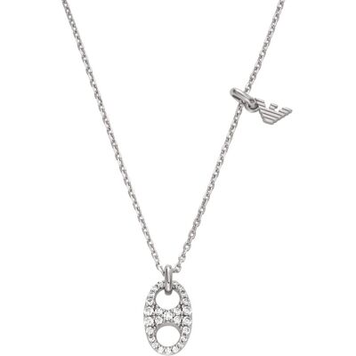 Emporio Armani Slušivý strieborný náhrdelník pre ženy EG3630040 Emporio Armani Slušivý strieborný náhrdelník pre ženy EG3630040