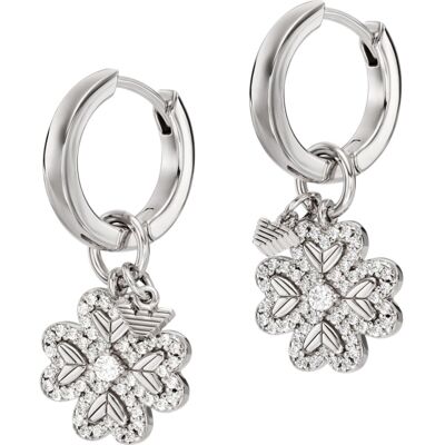 Emporio Armani Strieborné náušnice 2v1 Štvorlístok so zirkónmi EG3608040 Emporio Armani Strieborné náušnice 2v1 Štvorlístok so zirkónmi EG3608040
