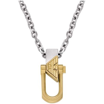 Emporio Armani Pánsky bicolor náhrdelník z ocele EGS3243040 Emporio Armani Pánsky bicolor náhrdelník z ocele EGS3243040