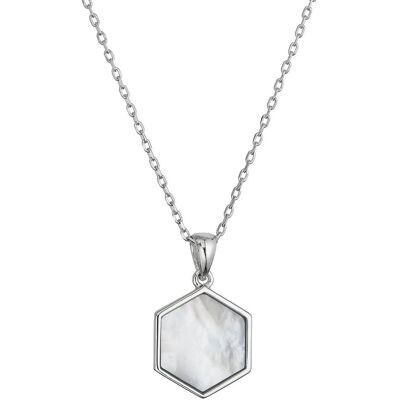 Evolution Group Strieborný dámsky náhrdelník Hexagon s perleťou 12149.1 Evolution Group Strieborný dámsky náhrdelník Hexagon s perleťou 12149.1