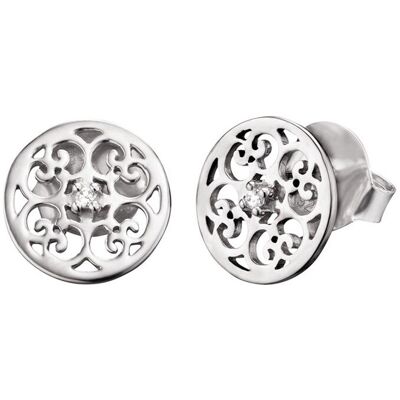 Engelsrufer Strieborné náušnice s ornamentom a zirkónmi ERE-orná-ZI-ST Engelsrufer Strieborné náušnice s ornamentom a zirkónmi ERE-orná-ZI-ST