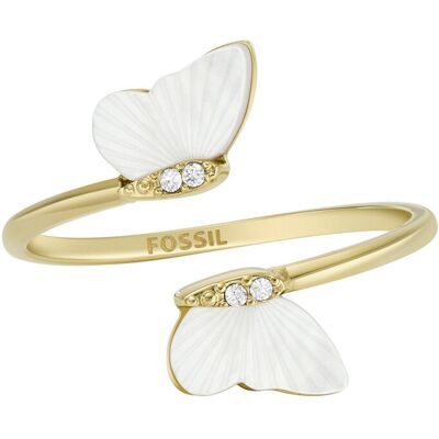 Fossil Slušivý pozlátený otvorený prsteň Radiant Wings JF04423710 57 mm Fossil Slušivý pozlátený otvorený prsteň Radiant Wings JF04423710 57 mm