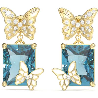 Guess Pozlátené náušnice s motýlikmi Chrysalis JUBE04089JWYGABT/U Guess Pozlátené náušnice s motýlikmi Chrysalis JUBE04089JWYGABT/U