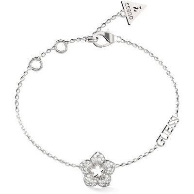 Guess Slušivý oceľový náramok s kvetinou Shining Winter JUBB04468JWRH 14,5 cm Guess Slušivý oceľový náramok s kvetinou Shining Winter JUBB04468JWRH 14,5 cm