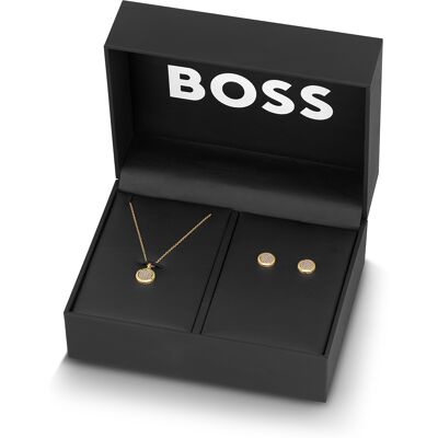 Hugo Boss Luxusná sada pozlátených šperkov Medallion 1570149 (náhrdelník, náušnice) Hugo Boss Luxusná sada pozlátených šperkov Medallion 1570149 (náhrdelník, náušnice)