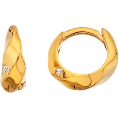 Hot Diamonds Krútené pozlátené náušnice s diamantmi Huggie DE852 Hot Diamonds Krútené pozlátené náušnice s diamantmi Huggie DE852
