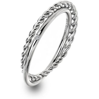 Hot Diamonds Luxusný strieborný prsteň s pravým diamantom Jasmine DR210 54 mm Hot Diamonds Luxusný strieborný prsteň s pravým diamantom Jasmine DR210 54 mm