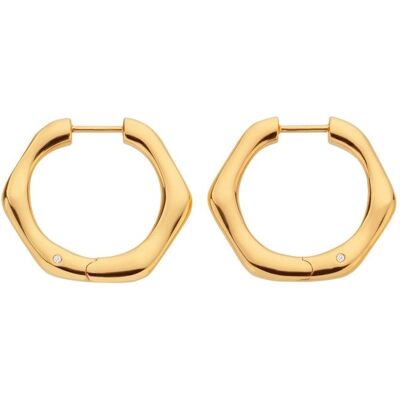Hot Diamonds Minimalistické pozlátené náušnice kruhy s diamantmi Jac Jossa Soul DE726 Hot Diamonds Minimalistické pozlátené náušnice kruhy s diamantmi Jac Jossa Soul DE726