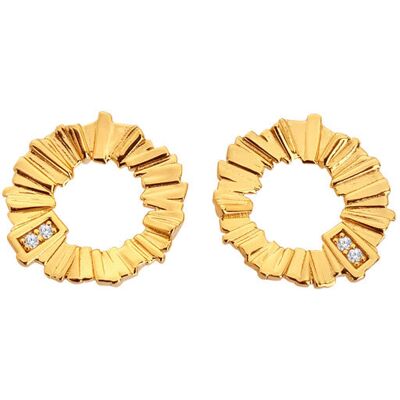Hot Diamonds Pozlátené náušnice s diamantmi a topásami Golden Edit Hope DE837 Hot Diamonds Pozlátené náušnice s diamantmi a topásami Golden Edit Hope DE837
