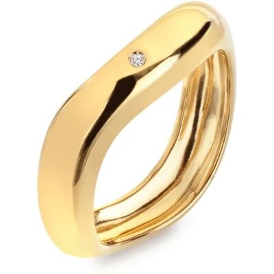 Hot Diamonds Pozlátený vlnitý prsteň s diamantom Fiji DR319 55 mm Hot Diamonds Pozlátený vlnitý prsteň s diamantom Fiji DR319 55 mm
