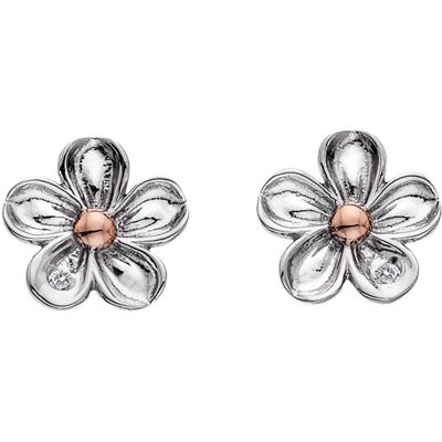 Hot Diamonds Strieborné kvietkové náušnice s diamantmi Forget me not DE618 Hot Diamonds Strieborné kvietkové náušnice s diamantmi Forget me not DE618
