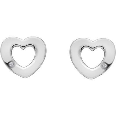 Hot Diamonds Strieborné srdiečkové náušnice s pravými diamantmi Amulets DE616 Hot Diamonds Strieborné srdiečkové náušnice s pravými diamantmi Amulets DE616